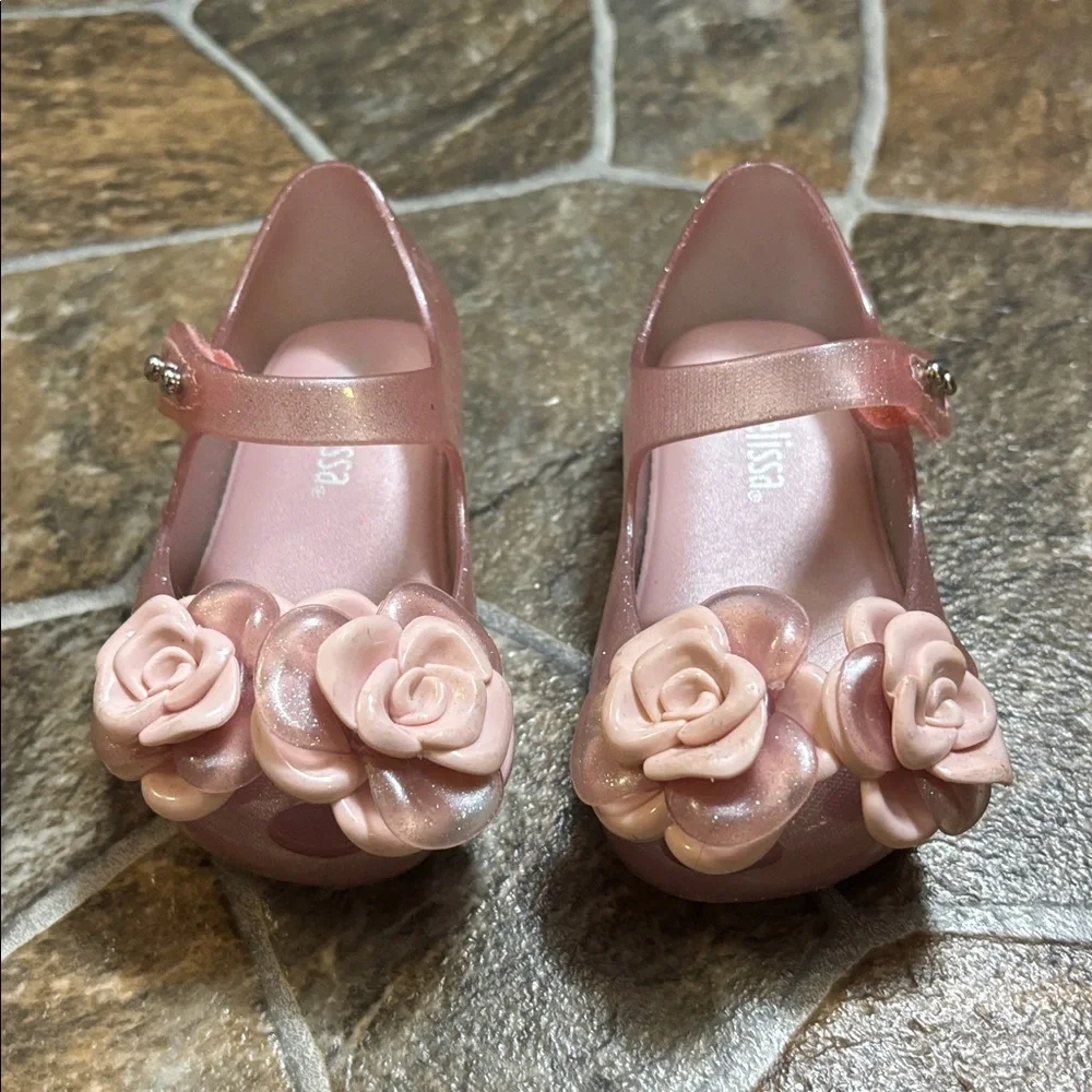 Mini Melissa Pink Rose Dress Shoes